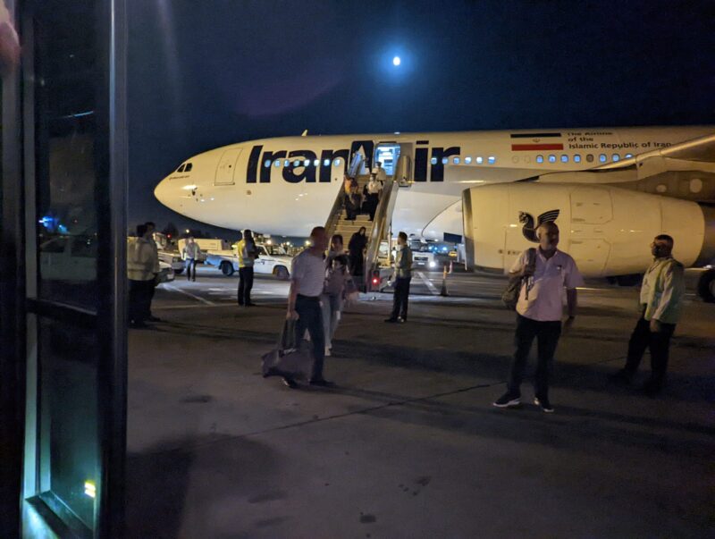 IranAir Airbus A330, Frankfurt to Tehran, photo by Ali Torkzadeh, EscapefromTehran.com