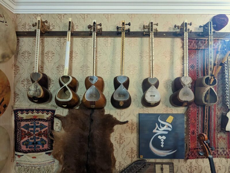 Setar and dotar, Jamming session with star of Khorasan folklore music, Ali Pourataei "Bidel", Alireza Baradaran & others, Mashhad, northeast Iran. Copyright Ali Torkzadeh