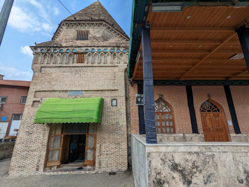 destruction of historical monuments in Iran - the towers at Seyyed Zein Al-Abedin Hoseiniye Sari Mazandaran Iran