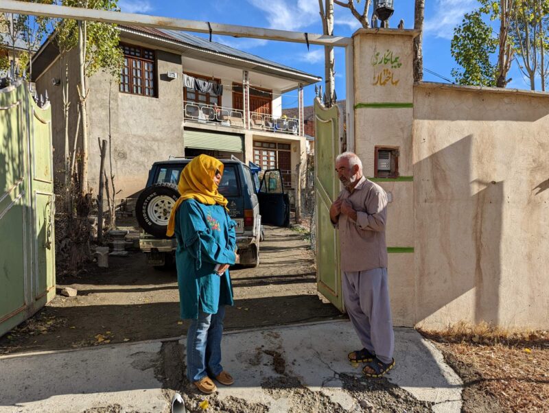 In our Touring Iran's countryside, Saeideh Ajilchi giving feedback about dirty linens at the “suite” in the village of Lāsem, in Bala Larijan Rural District, Larijan District, Amol County, Mazandaran Province, Iran. Copyright Ali Torkzadeh, EscapefromTehran.com