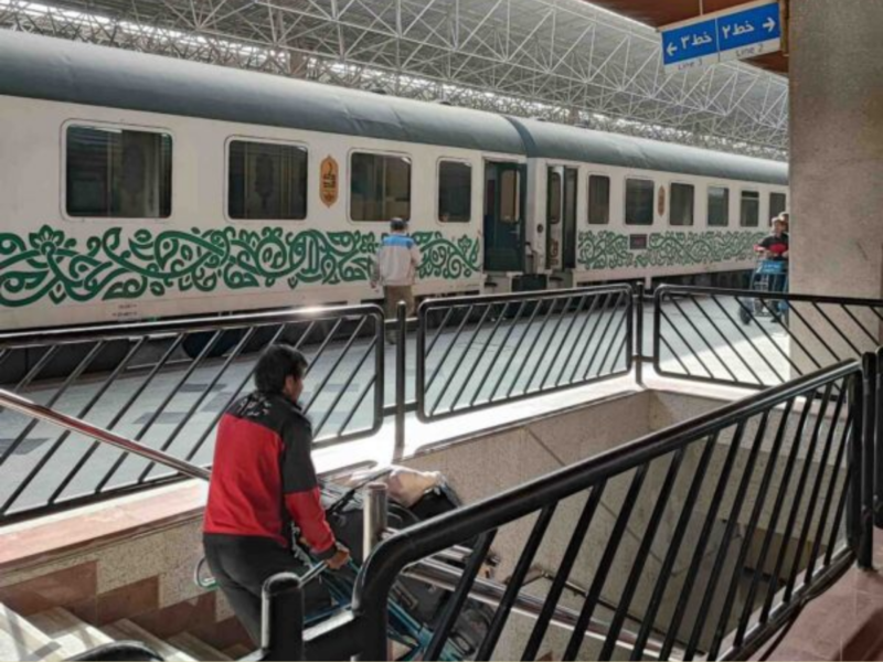 The Iranian train Fadak at the Mashhad railway station