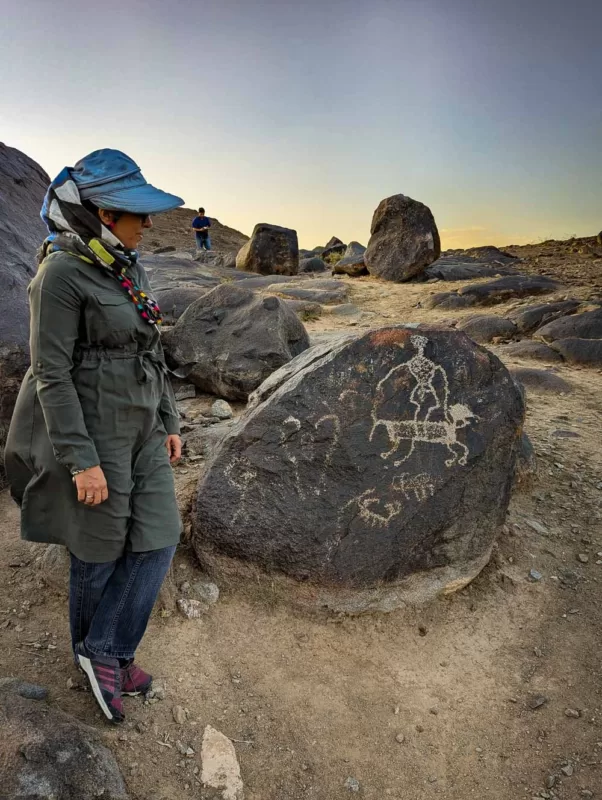 Kamarmaghbola Petroglyphs near the town Torghabe, a suburb of Mashhad, in northeast Iran.